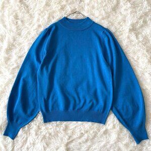 Linock Knit Sweater with Volume Sleeves Size M Light Blue